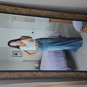 Long denim skirt